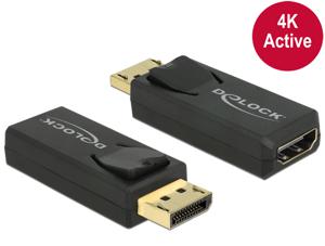 Delock 65573 Adapter DisplayPort 1.2 male > HDMI female 4K Actief zwart