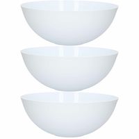 Forte Plastics - 3x - Serveerschaal/saladeschaal - D25 cm - kunststof - mat wit - 2,5 liter