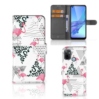OPPO A53 | OPPO A53s | Telefoonhoesje | Met pasjeshouder | Flamingo Triangle