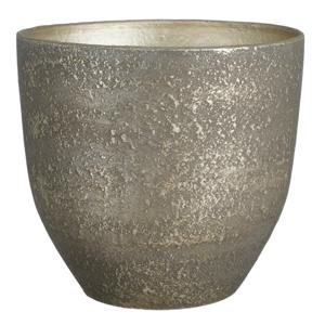 Mica Decorations Plantenpot - zwart met goud - terracotta - 29xH26 cm   -