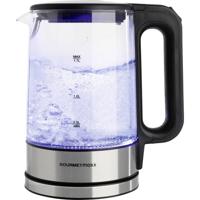 GourmetMaxx GOURMETmaxx Glas-Wasserkocher LED 1,7l 2200W Edelstahl/schwarz kabellos Waterkoker Kabelgebonden Aantal/Volume: 1.7 l Zwart/RVS, Glas GourmetMaxx GOURMETmaxx Glas-Wasserkocher LED 1,7l 2200W Edelstahl/schwarz kabellos Waterkoker Kabelgebonden Aantal/Volume: 1.7 l Zwart/RVS, Glas