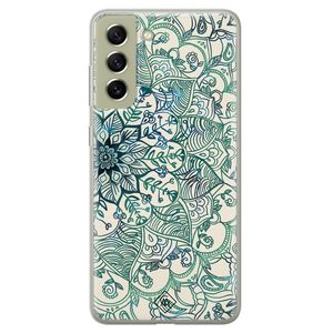 Samsung Galaxy S21 FE siliconen hoesje - Mandala blauw