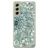 Samsung Galaxy S21 FE siliconen hoesje - Mandala blauw