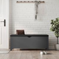 Opbergdoos met kussen grijs 105x40x45 cm
