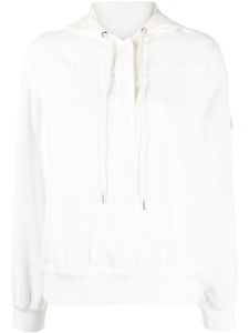 Moncler hoodie en velours côtelé - Blanc