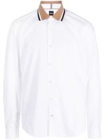 BOSS Gestreept overhemd - Wit - thumbnail