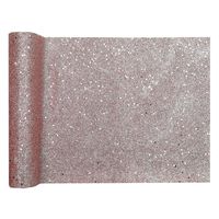 Tafelloper op rol - rose goud glitter - 28 x 300 cm - polyester