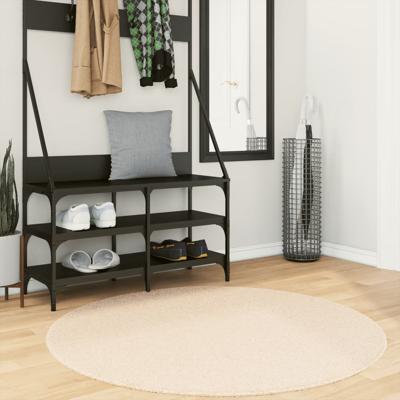 VidaXL Vloerkleed huarte laagpolig zacht wasbaar ø 120 cm beige