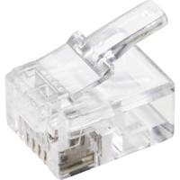 TRU COMPONENTS TC-9202512 RJ12-connector Stekker, recht Aantal polen 6P6C Transparant 5 stuk(s) - thumbnail