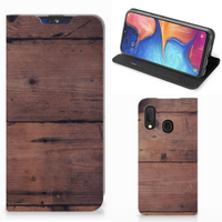 Samsung Galaxy A20e Book Wallet Case Old Wood