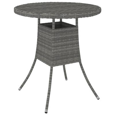 Tuintafel 70x70x73 cm poly rattan grijs