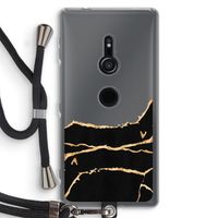 Gouden marmer: Sony Xperia XZ2 Transparant Hoesje met koord