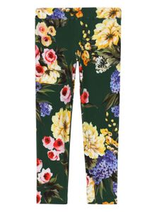 Dolce & Gabbana Kids legging à fleurs - Vert