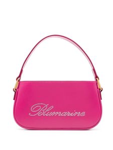 Blumarine sac porté épaule en cuir à logo strassé - Rose