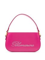 Blumarine sac porté épaule en cuir à logo strassé - Rose - thumbnail