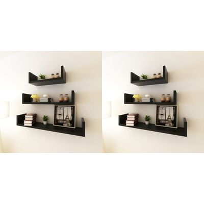 vidaXL Wandplanken 6 st zwart