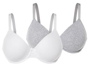 esmara 2 dames BH&apos;s (Grijs/wit, 90C)
