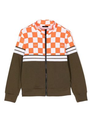 Nº21 Kids veste zippée à carreaux - Marron