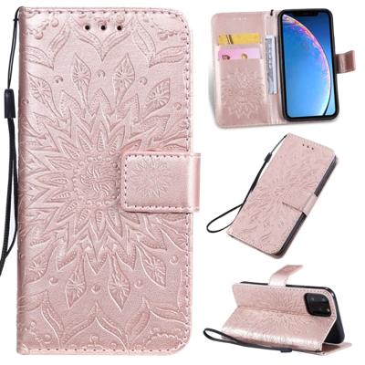 Gedrukt afdrukken zonnebloem patroon horizontale Flip PU lederen case voor iPhone 11 Pro met houder & kaartsleuven & portemonnee & Lanyard