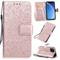Gedrukt afdrukken zonnebloem patroon horizontale Flip PU lederen case voor iPhone 11 Pro met houder & kaartsleuven & portemonnee & Lanyard