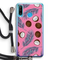Kokosnoot roze: Huawei P30 Lite Transparant Hoesje met koord