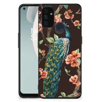 OnePlus Nord N100 Dierenprint Telefoonhoesje Pauw met Bloemen OnePlus Nord N100 Dierenprint Telefoonhoesje Pauw met Bloemen
