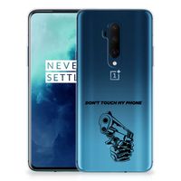 OnePlus 7T Pro Silicone-hoesje Gun Don't Touch My Phone - thumbnail