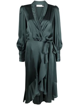 ZIMMERMANN robe portefeuille mi-longue en soie - Vert
