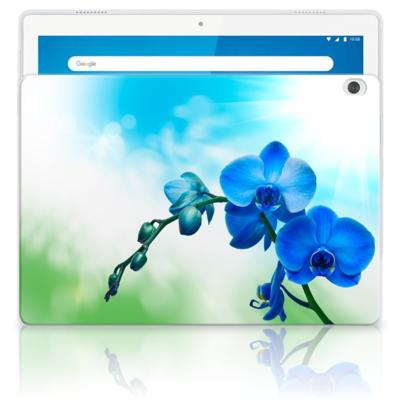 Lenovo Tab M10 | Siliconen hoesje | Orchidee Blauw - Cadeau voor je Moeder Lenovo Tab M10 | Siliconen hoesje | Orchidee Blauw - Cadeau voor je Moeder