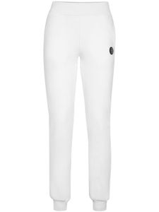 Plein Sport pantalon de jogging fuselé à patch logo - Blanc