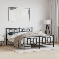 Bedframe met voetbord zonder matras metaal zwart 160x200 cm