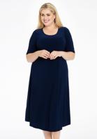 Yoek Maxi jurk wijd | Blauw | Maat 42/44