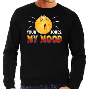 Your jokes my mood emoticon fun trui heren zwart 2XL (56)  -