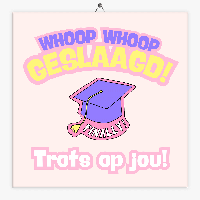 Tekst tegeltje geslaagd trots op jou