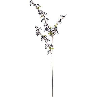 Leen Bakker - Kunsttak Berry Spray - 105 Cm - Polyethyleen - Blauw