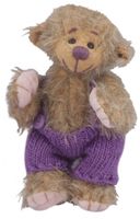 Clemens knuffelbeer Teddy Pamy junior 13 cm pluche grijs/bruin - thumbnail