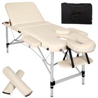 tectake® - JS 3 Zonen massagetafel beige met rolkussens en tas - 404636 - thumbnail