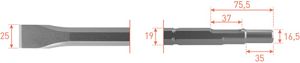 Rotec 6-kant Plattebeitel 300mm 6-kant ø19,0 / ø16,5x35 - 2153010