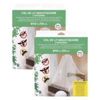 Luance tweepersoons hemelbed klamboe - 2x - wit - 60 x 250 cm - mesh