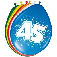 8x stuks ballonnen 45 jaar