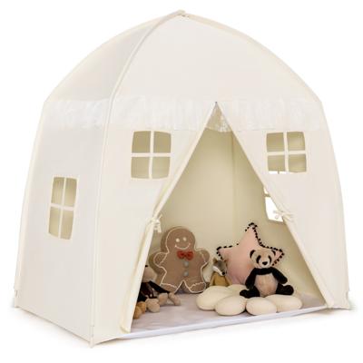 Speeltent Grote Prinsessentent Draagbaar Kasteel voor Binnen en Buiten Speelhuis 143 x 100 x 155 cm Beige