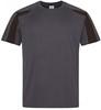 Just Cool JC003 Contrast Cool T - Charcoal (Solid)/Jet Black - XXL