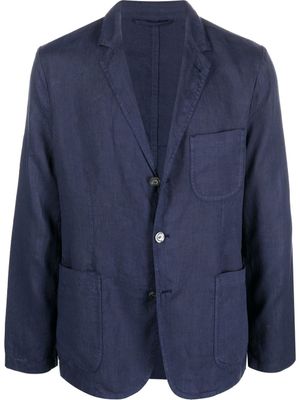 ASPESI blazer en lin à simple boutonnage - Bleu