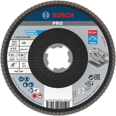 Bosch Accessoires X-LOCK Lamellenschijf Best for Metal schuin, glasvezel, Ø125mm, G 60, X571 - 1 stuk(s) - 2608619202