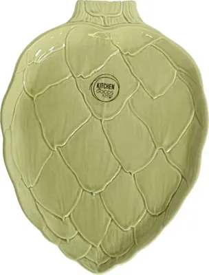 Decoris ontbijtbord keramiek artisjok 16.3x21.9x2cm groen