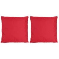 Set van 2x stuks bank/Sier kussens voor binnen en buiten in de kleur rood 45 x 45 cm Tuinkussens voo