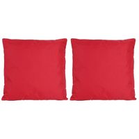 Set van 2x stuks bank/Sier kussens voor binnen en buiten in de kleur rood 45 x 45 cm Tuinkussens voo   -