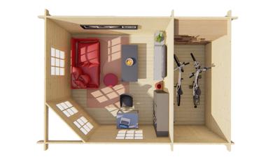 Blokhut - Tuinhuis Helge | 44 mm | vuren groen geïmpregneerd