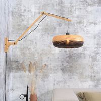 GOOD&MOJO Wandlamp 'Palawan' Large, Bamboe, kleur Naturel/Zwart