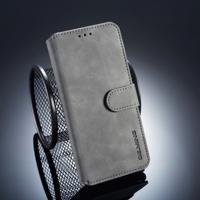 Dg. MING retro olie kant horizontale flip case voor Huawei P20 met houder & kaartsleuven & portemonnee (grijs)